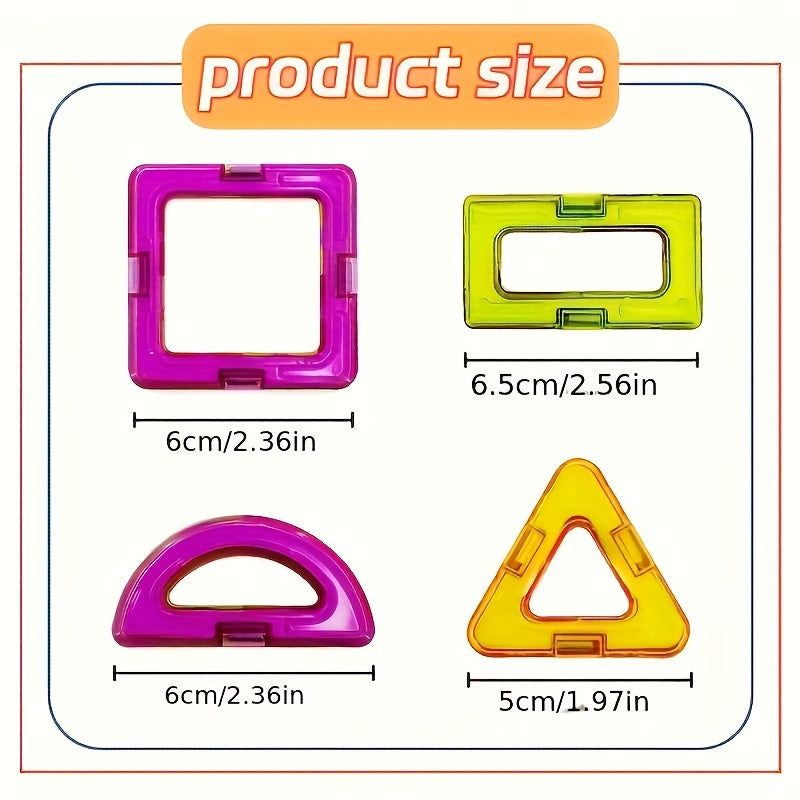 122pcs - DIY Magnetic Toys With Magnetic Blocks, Large-sized STEM Toy Structure Set Toys, Educational Magnetic Toys For Learning, Magnetic Tiles, Birthday, Halloween, Valentine'S Day Gifts