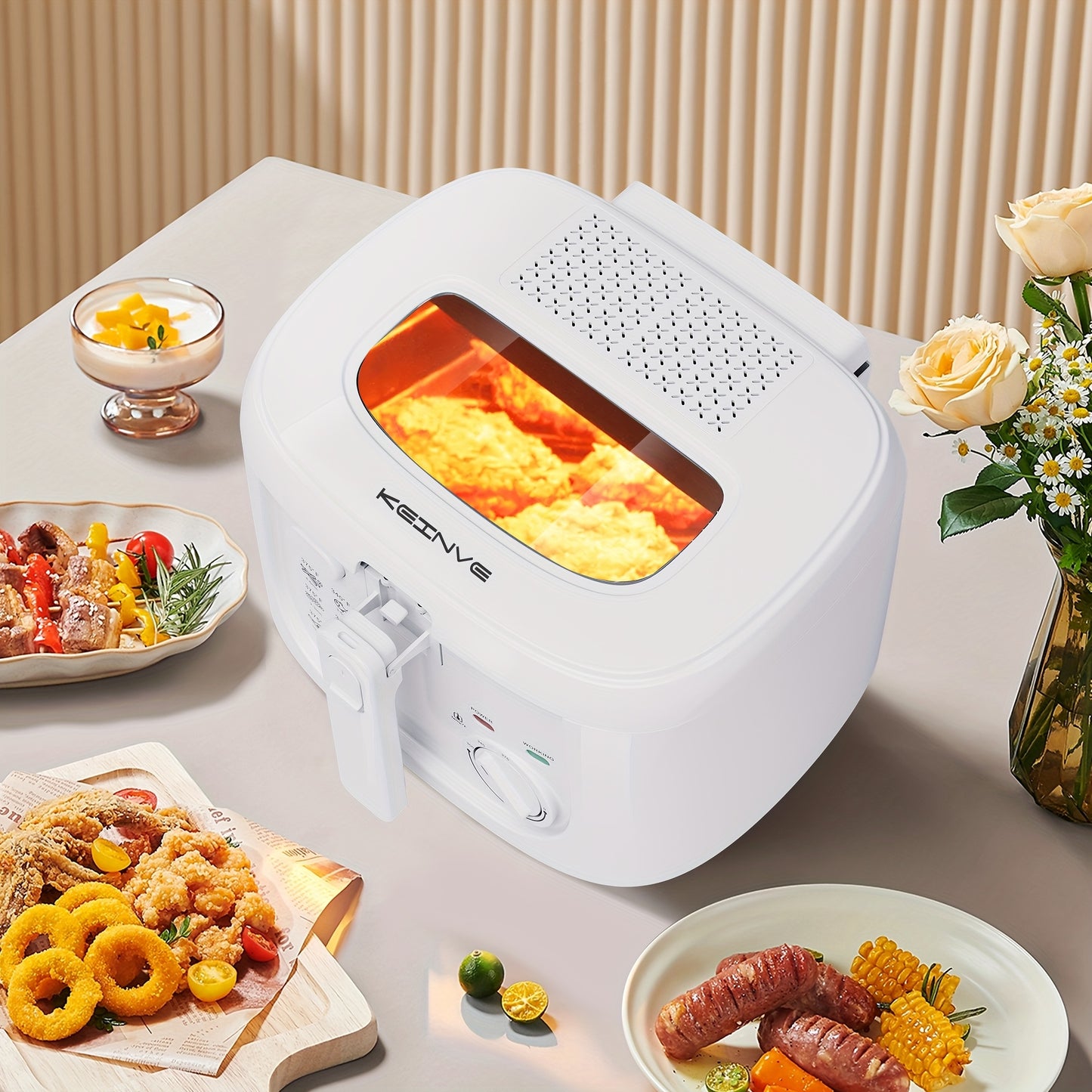 1500W Electric Deep Fryer With Adjustable Temp Control
