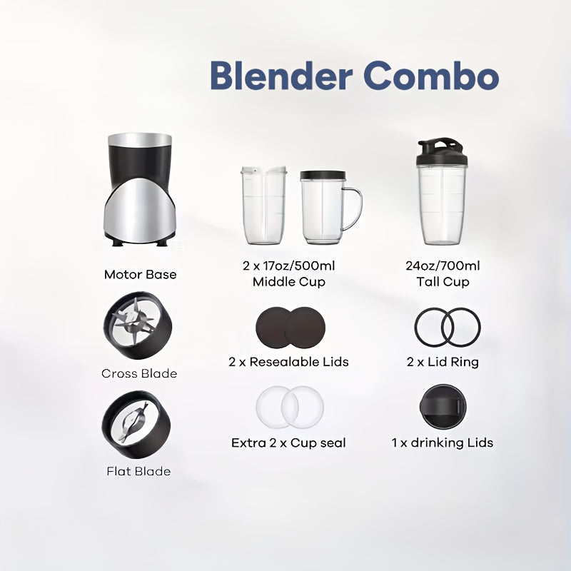 900W Cold Press Juicer And Blender Set With BPA Free Portable Cups For Smoothies