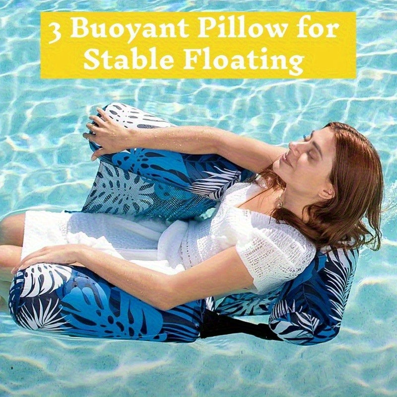JOYFY 1 Pack/2 Pack Leaf Design Floating Lounger - Inflatable Pool Chair for Adults, Portable Summer Float for Beach, Lake & Pool Parties