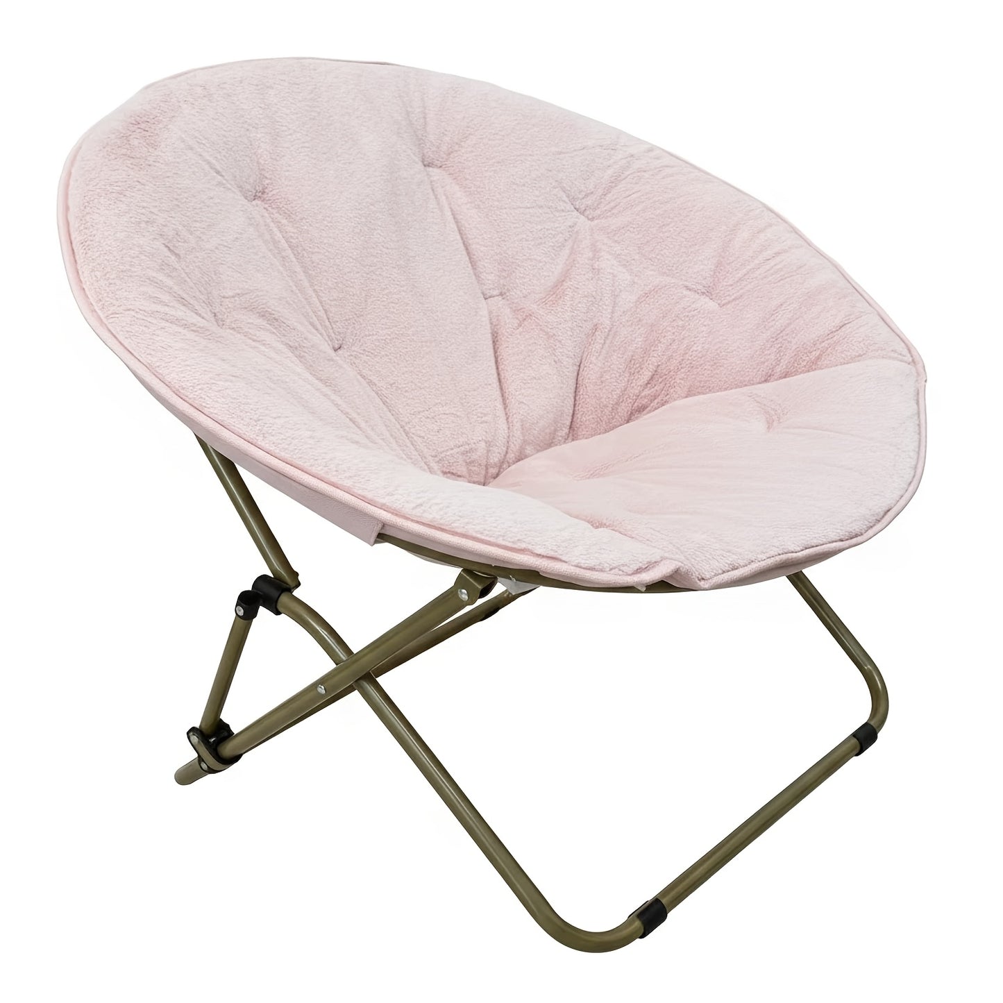 XL Foldable Faux Fur Saucer Chair for Bedroom Dorm Gaming Small Spaces