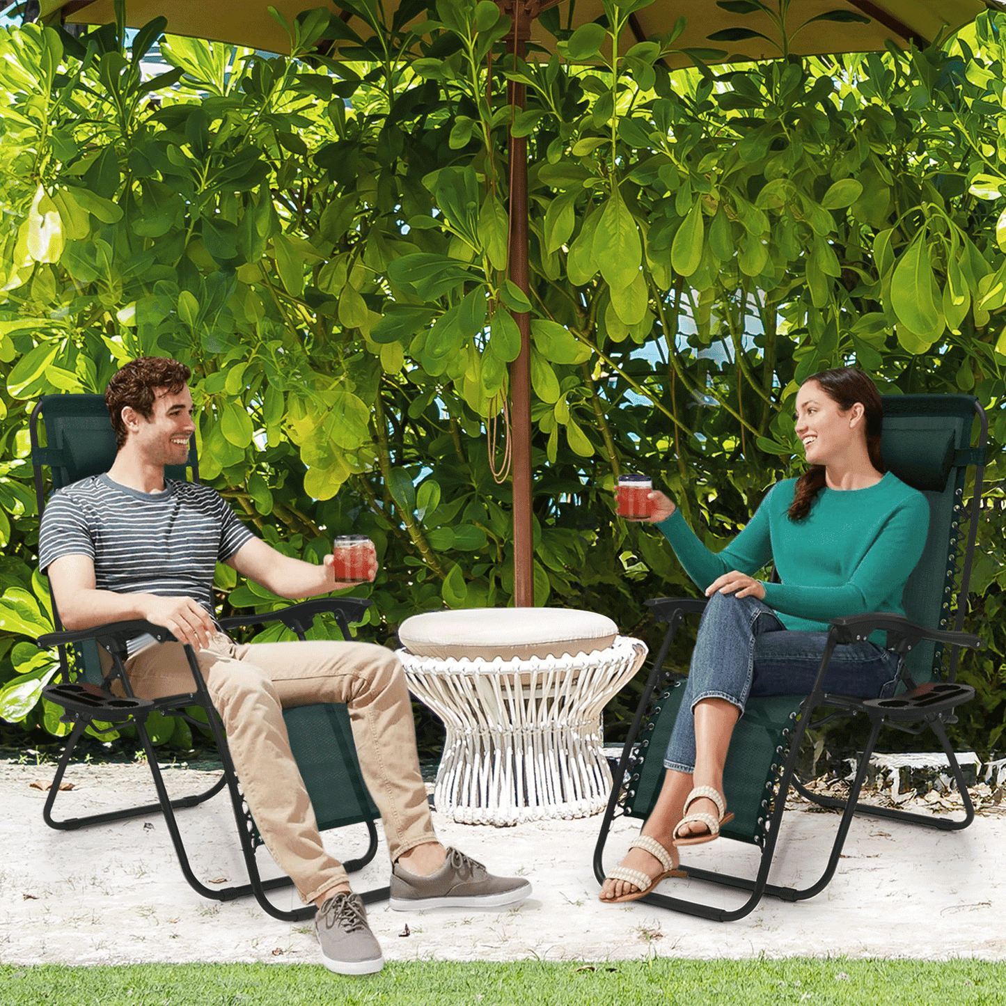 MoNiBloom Zero Gravity Chairs Set of 2 Outdoor Folding Patio Lounge Chairs