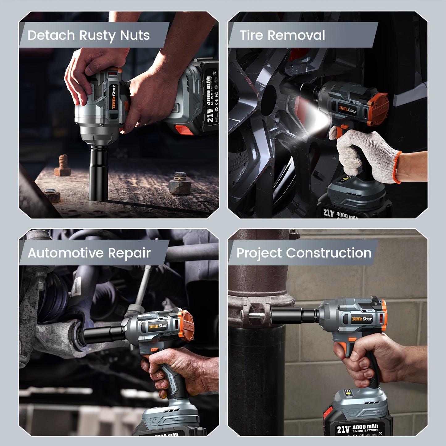 Electric Ratchet Wrench 400 Nm Impact Wrench With Variable Speed Trigger Charger