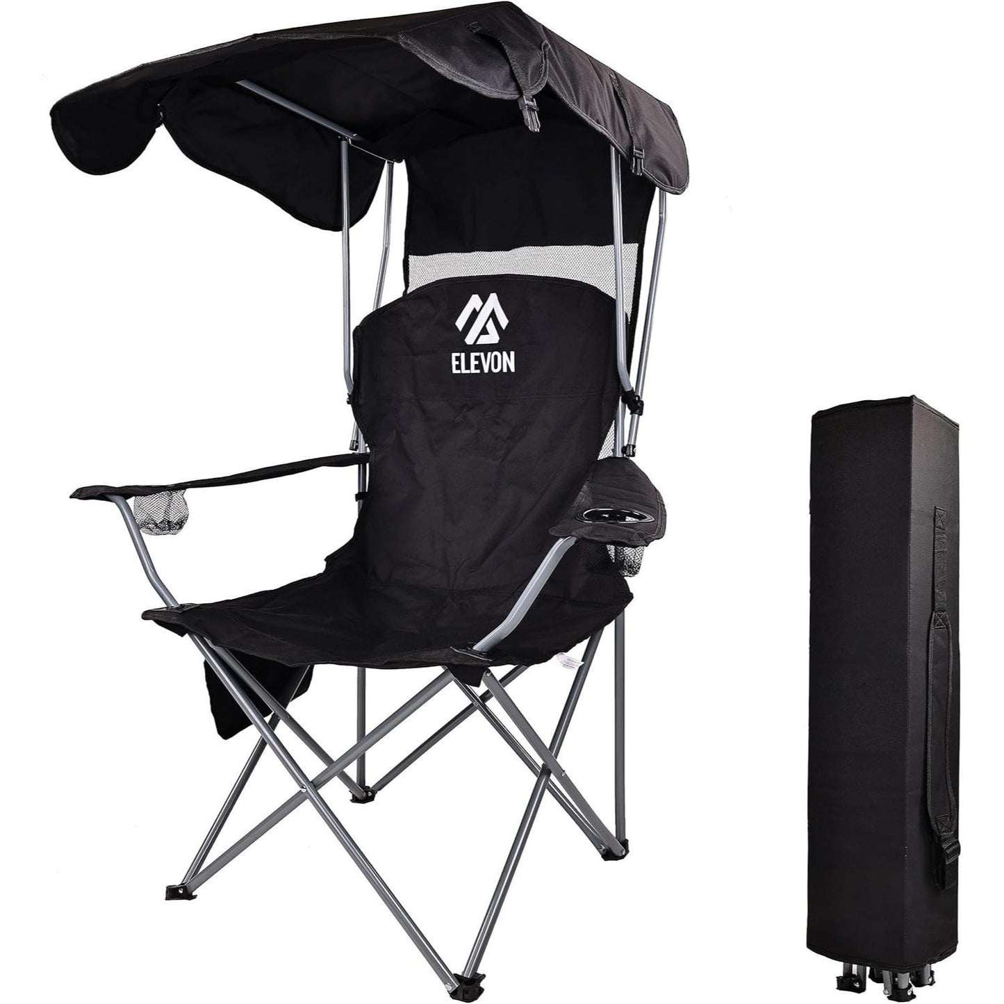 BalanceFrom Canopy Chair Folding Camping Recliner Support with Carrying Bag