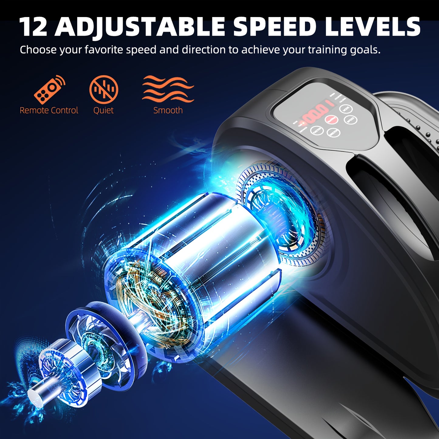 Compact Under Desk Elliptical Machine for Seniors, Quiet & Portable Electric Seated Pedal Exerciser with Remote Control, 12 Adjustable Speeds, Space-Saving Design - Perfect for Low-Impact Workouts at Home Or Office, Elliptica