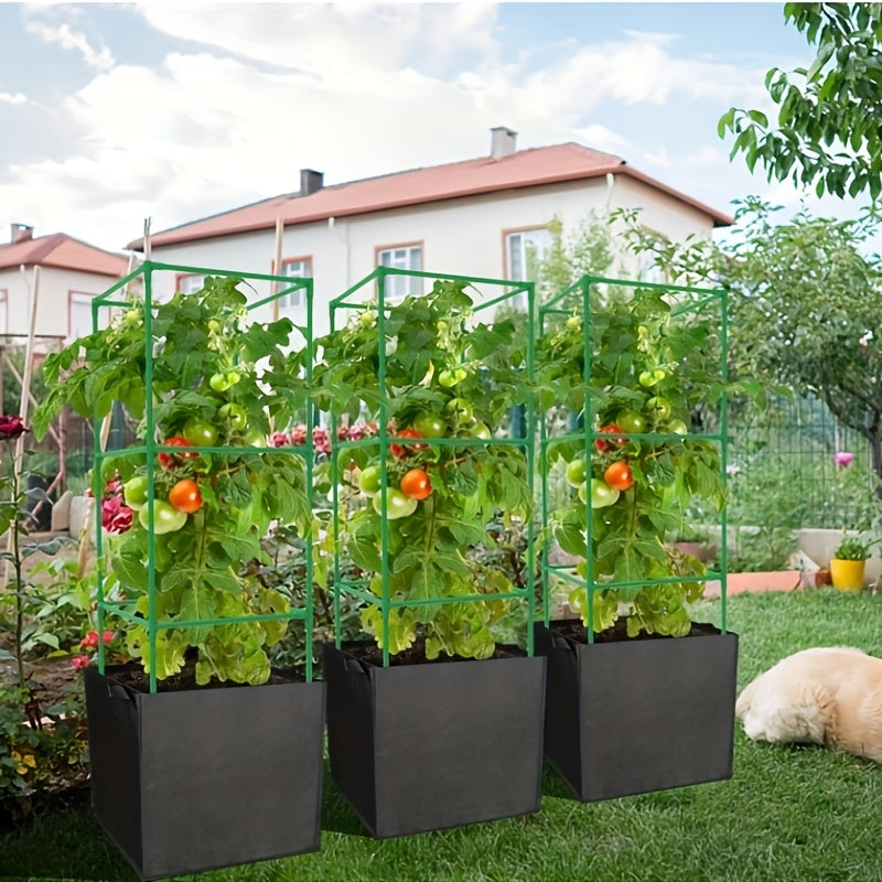 3Pc Heavy Duty Tomato Plant Support Rack Trellis System For Vertical Garden