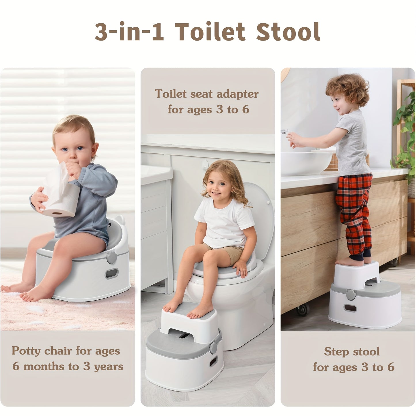 3 In 1 Potty Training Toilet Portable Potty Seat Toddler