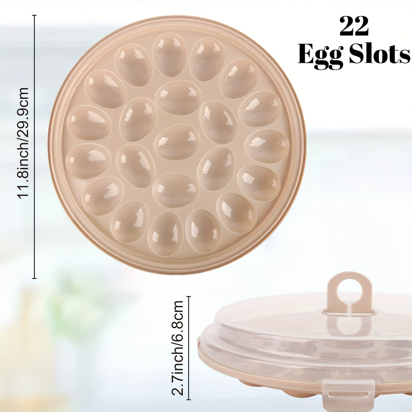 3pcs Deviled Egg Trays, Brown 11.8 Inch Plastic Egg Platters With Lid, Portable Egg Containers With 66 Slots/45Slots, Mother'S Day Gift, For Kitchen, Easter, Wedding, Valentine'S Day, Holiday Parties, Birthday Parties, Outdoo