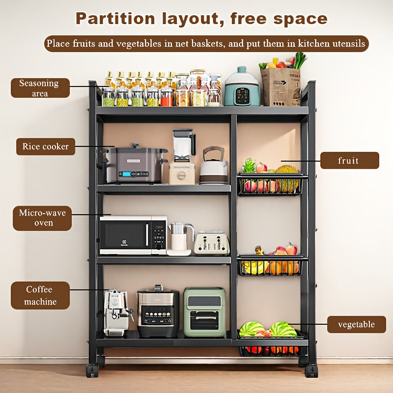 Wheeled Adjustable Storage Rack With Wire Bins For Garage