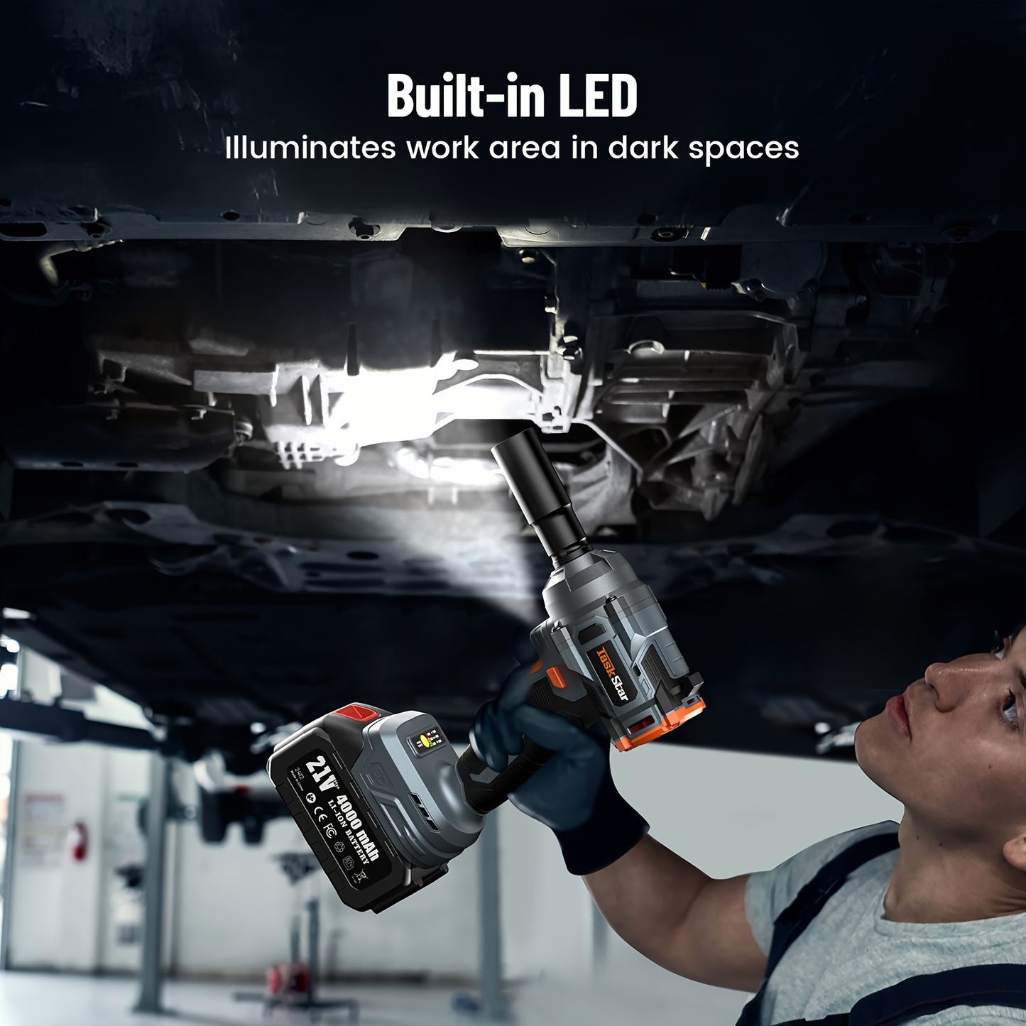 Electric Ratchet Wrench 400 Nm Impact Wrench With Variable Speed Trigger Charger