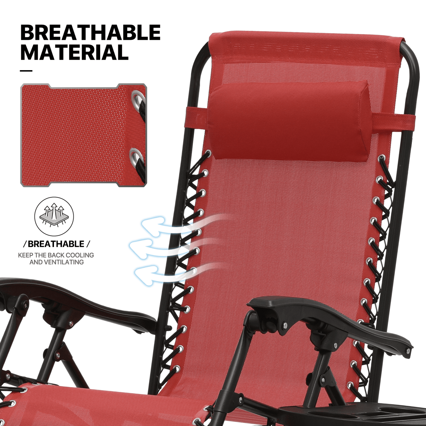 MoNiBloom Zero Gravity Chairs Set of 2 Outdoor Folding Patio Lounge Chairs