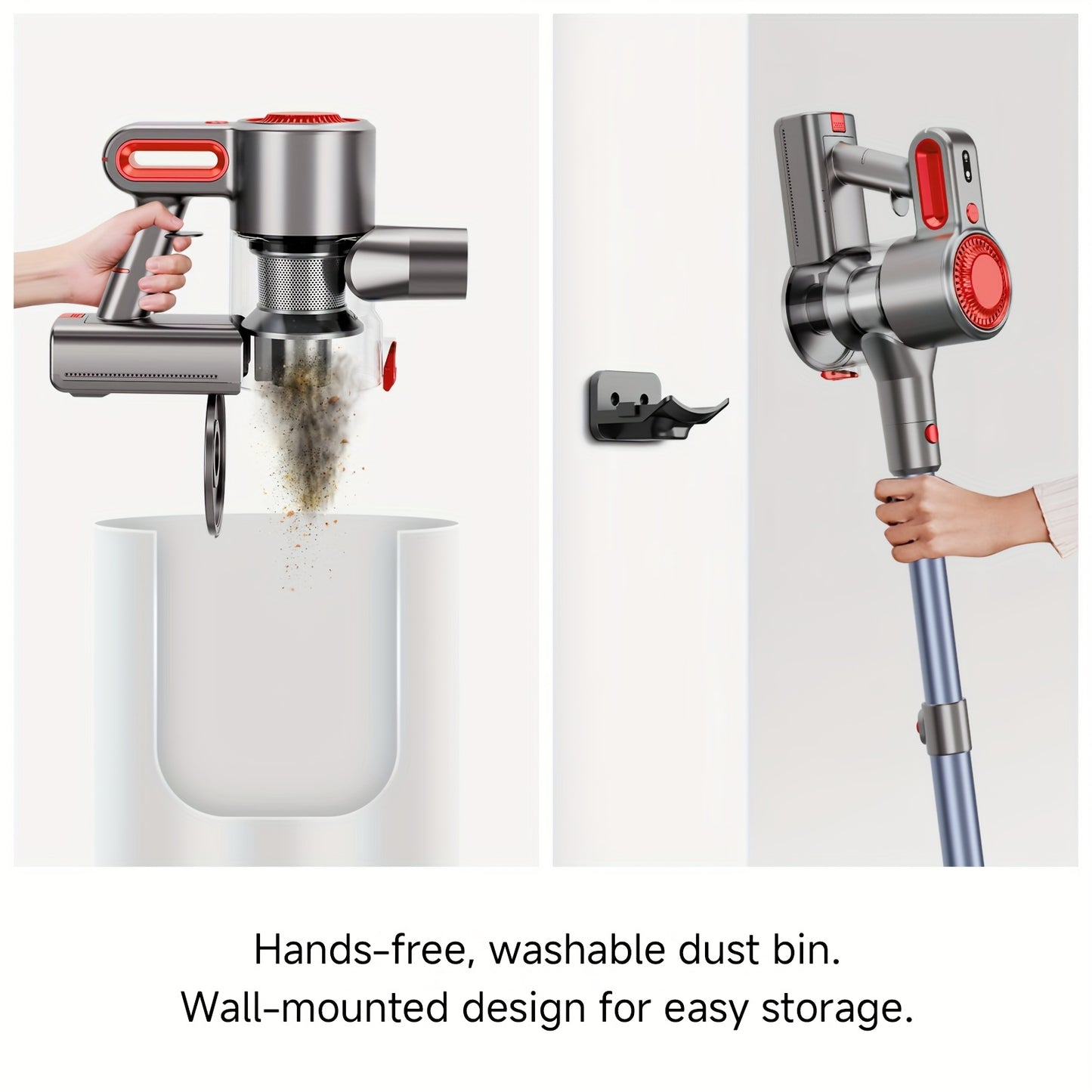 35-45 KPA Cordless Lightweight Vacuum Cleaner With Upgraded Green LED, Anti-tangle Brush, Removable Battery, Multiple Suction Levels, Up To 45 Minutes Of Battery Life, Women's Car Accessories, Vacuum Cleaner For Carpets, Pet