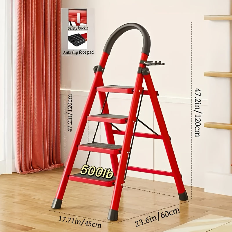 Five Step Portable Folding Ladder With Non Slip Steps Lightweight For Home Use