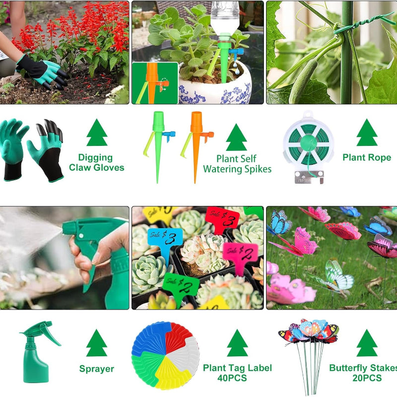 23 Piece Garden Tools Set With Tool Bag Gloves Sprayer Succulent Tools