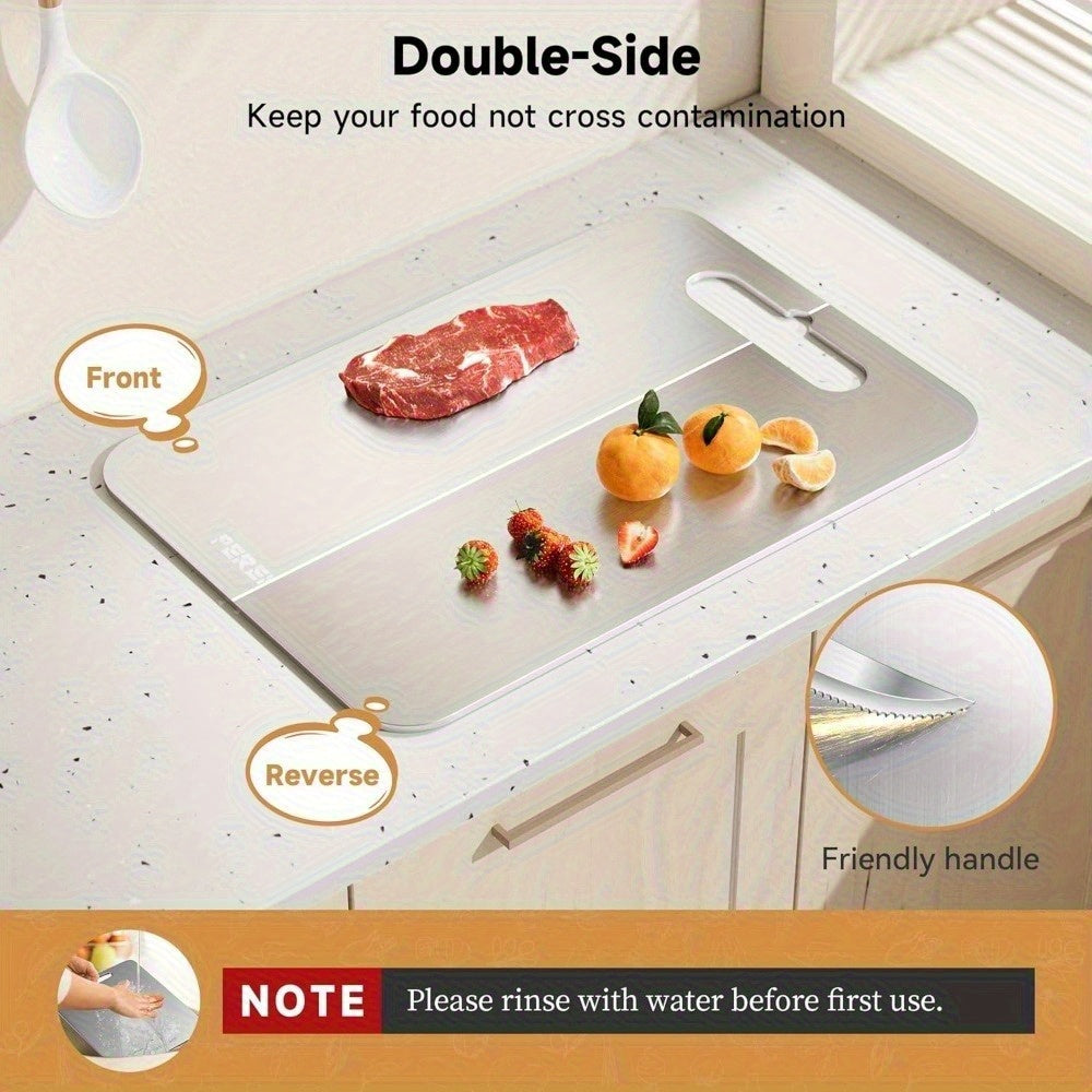 Three Piece Titanium Cutting Board Set Food Grade Double Sided With Handle