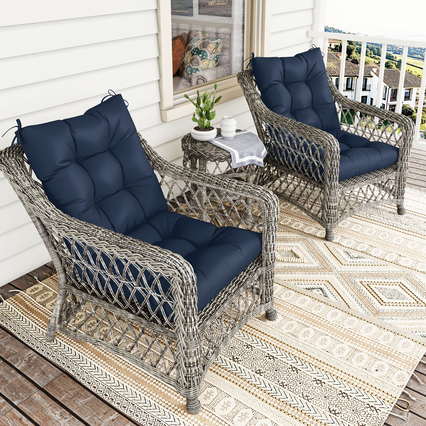 Set of 4 Outdoor Swing Cushions 22.5x22.5 Inches Waterproof All Season