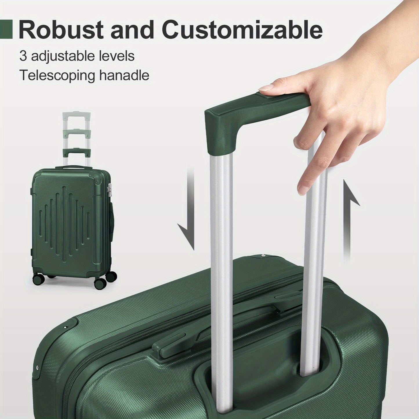 [20-28" ABS Luggage] Airline Approved Lightweight 20/24/28 Inch Carry-On Luggage | ABS Hardshell, TSA Lock & Silent Spinner Wheels
