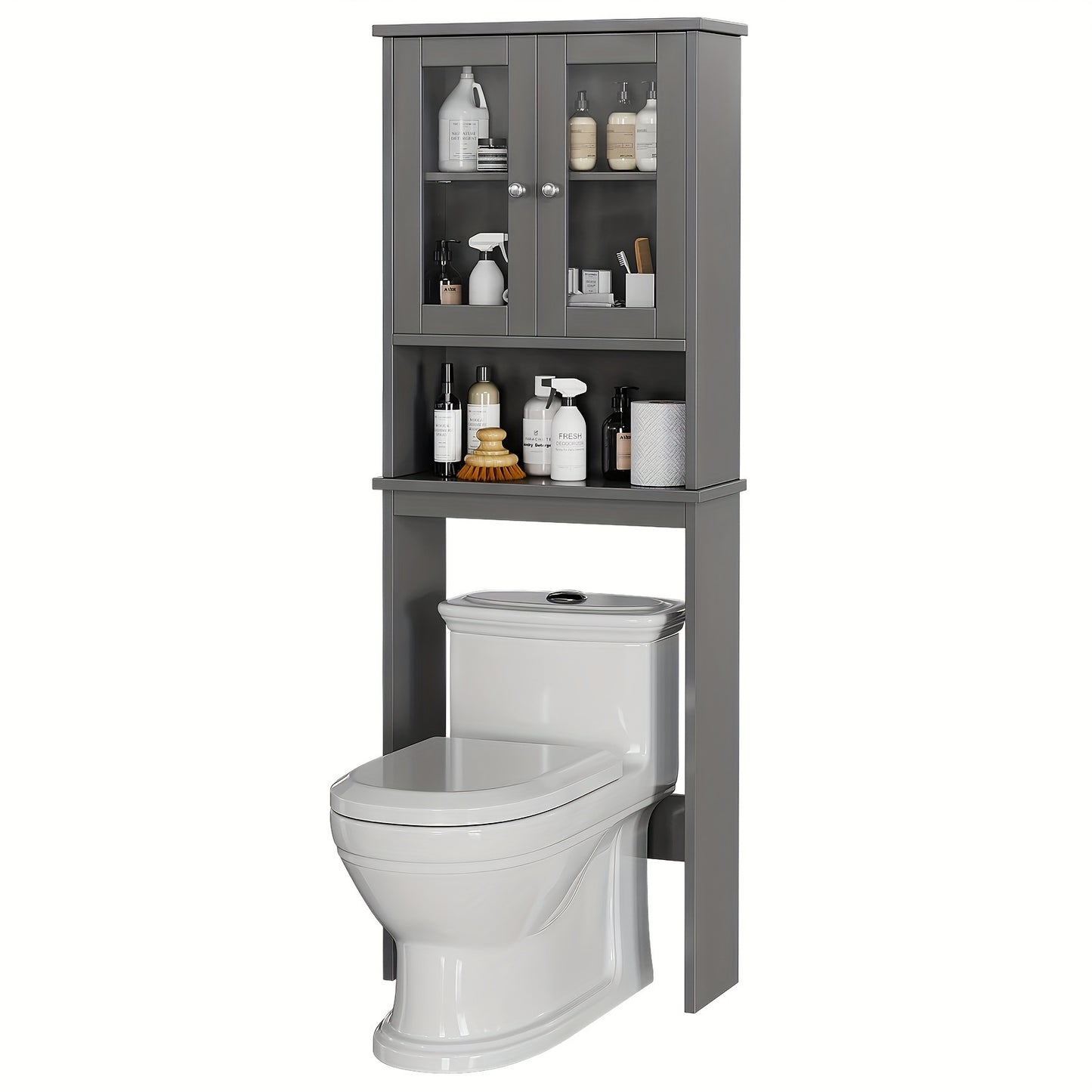 JY QAQA Over The Toilet Storage Cabinet White Space Saver With Adjustable Shelf