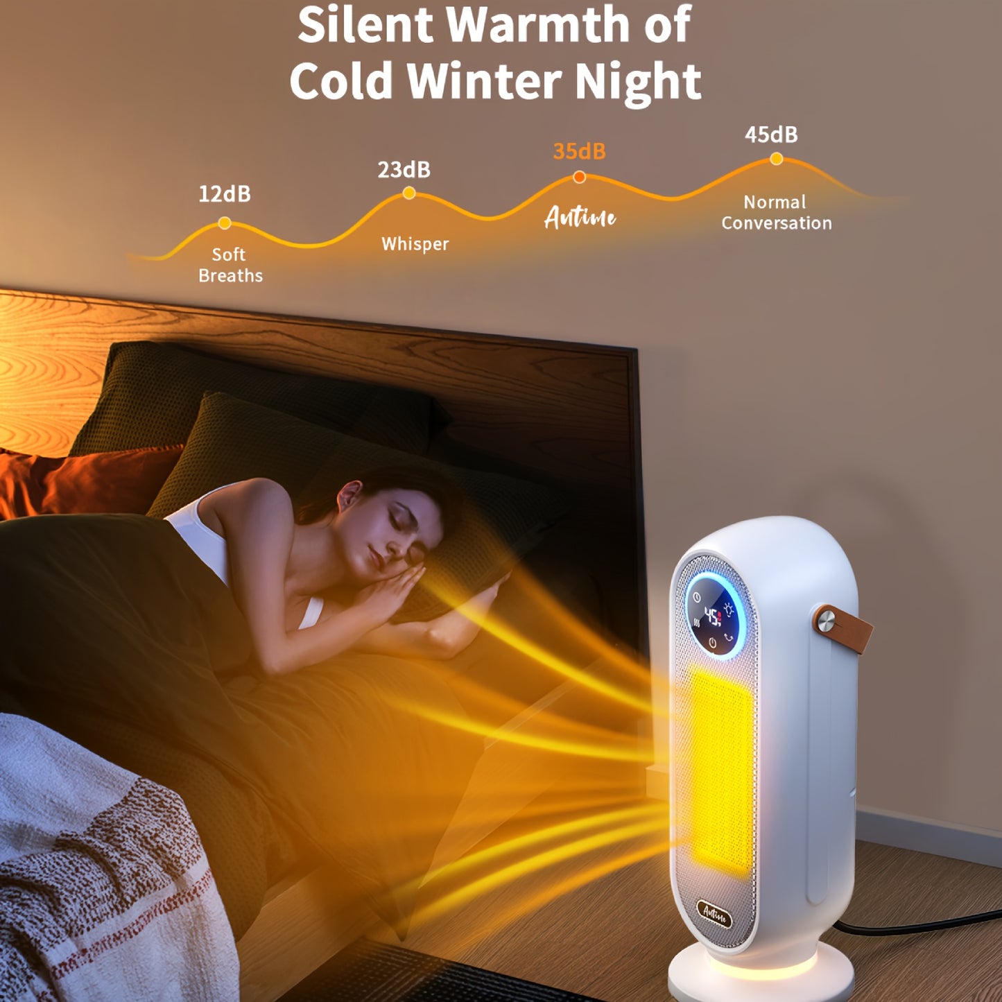 1500W Portable Space Heater with Remote Control Digital Display and Touch Button