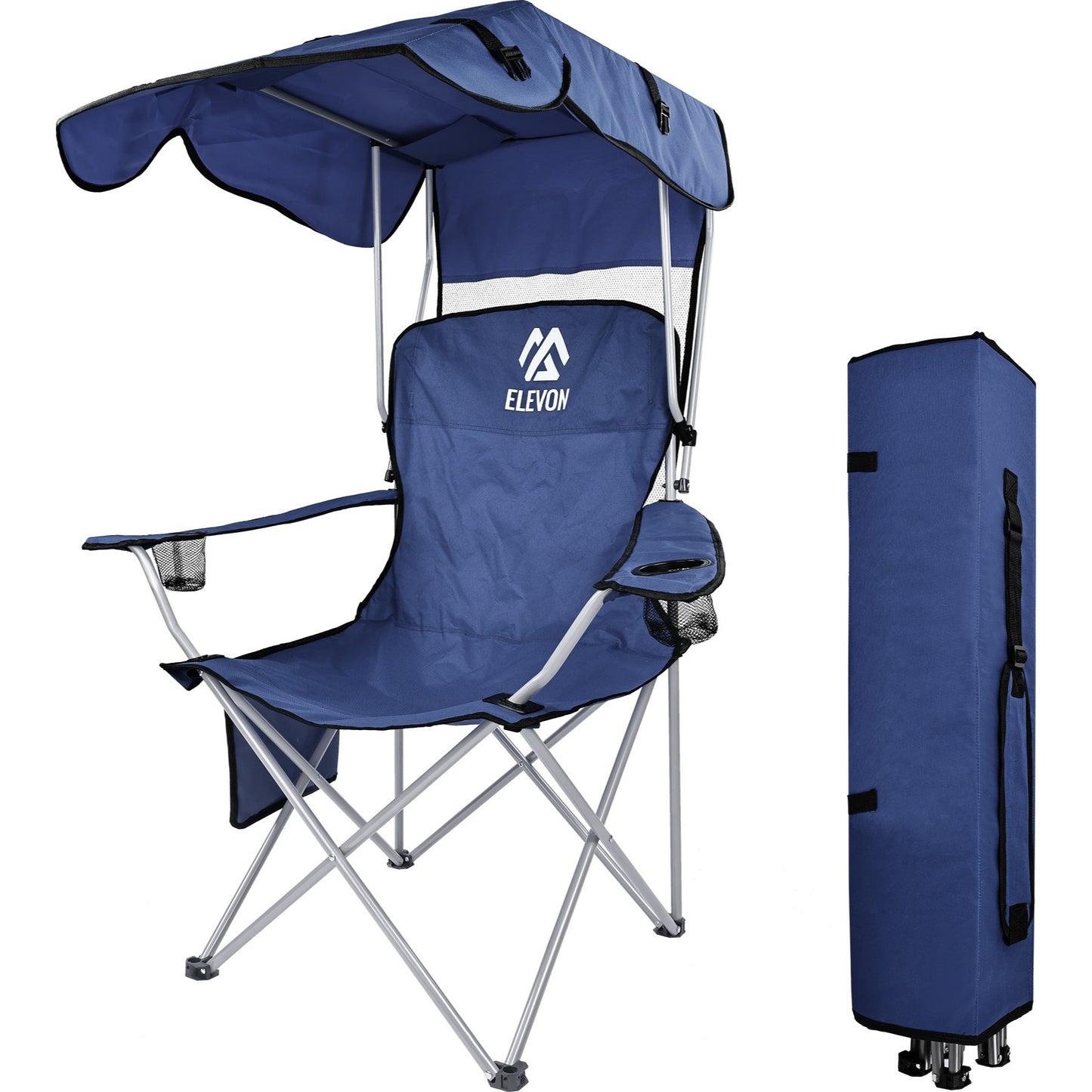 BalanceFrom Canopy Chair Folding Camping Recliner Support with Carrying Bag