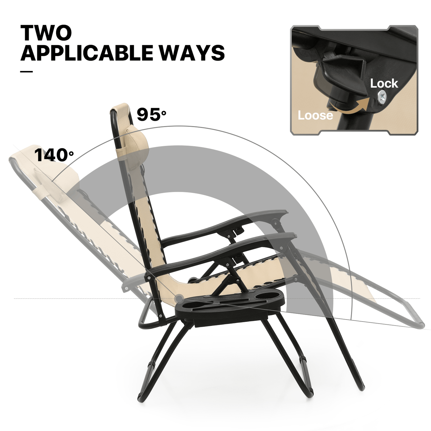 MoNiBloom Zero Gravity Chairs Set of 2 Outdoor Folding Patio Lounge Chairs
