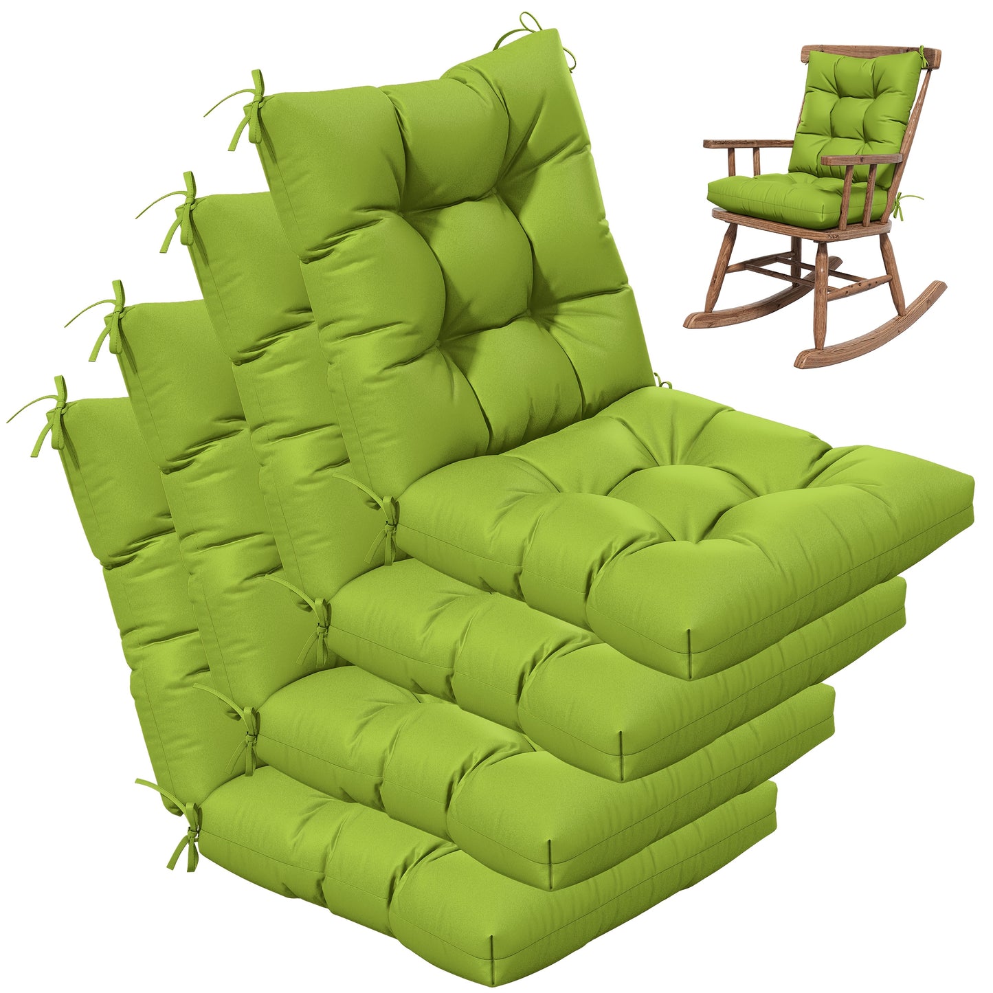 Set of 4 Outdoor Swing Cushions 22.5x22.5 Inches Waterproof All Season