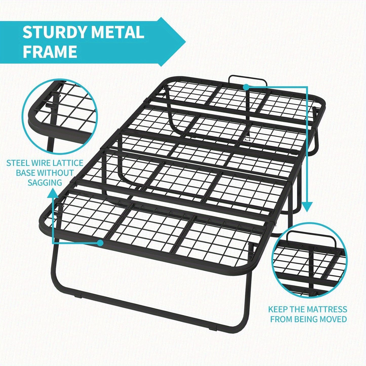 Foldable Bed With 5 Inch Foam Mattress Rollaway 75 By 31