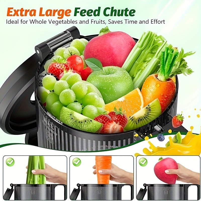 [350w Cold Press Juicer] 350w Cold Press Juicer Masticating Juicer | 4.7 Wide Feed Chute, High Juice Yield, Easy To Clean | Ideal For Whole Fruits And Vegetables, A Must-Have For Your Kitchen, Perfect Gift Idea