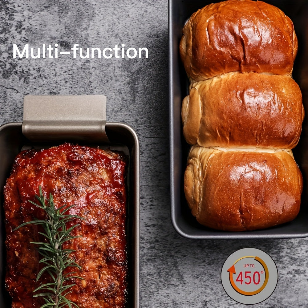 [Non-stick Meatloaf Pan] 2 Set Non-stick Meatloaf Pan with Drain Tray | Reduce Fat, Enhance Taste, Bread Pan Set for Baking