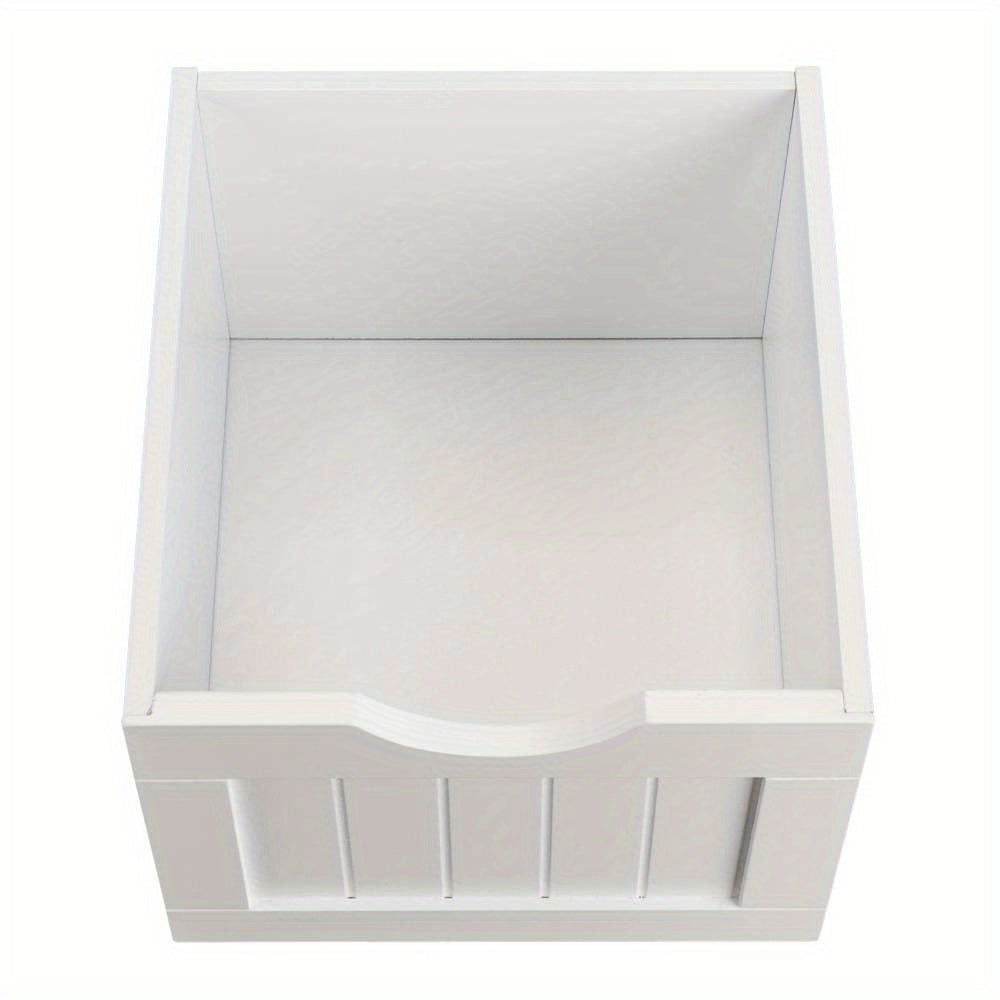 White Bathroom Floor Cabinet Side Storage With 4 Drawers 1 Cupboard 2 Shelves