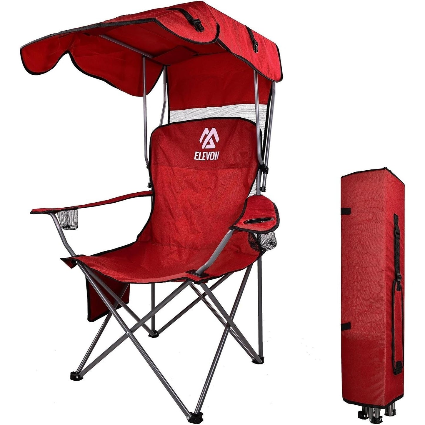 BalanceFrom Canopy Chair Folding Camping Recliner Support with Carrying Bag