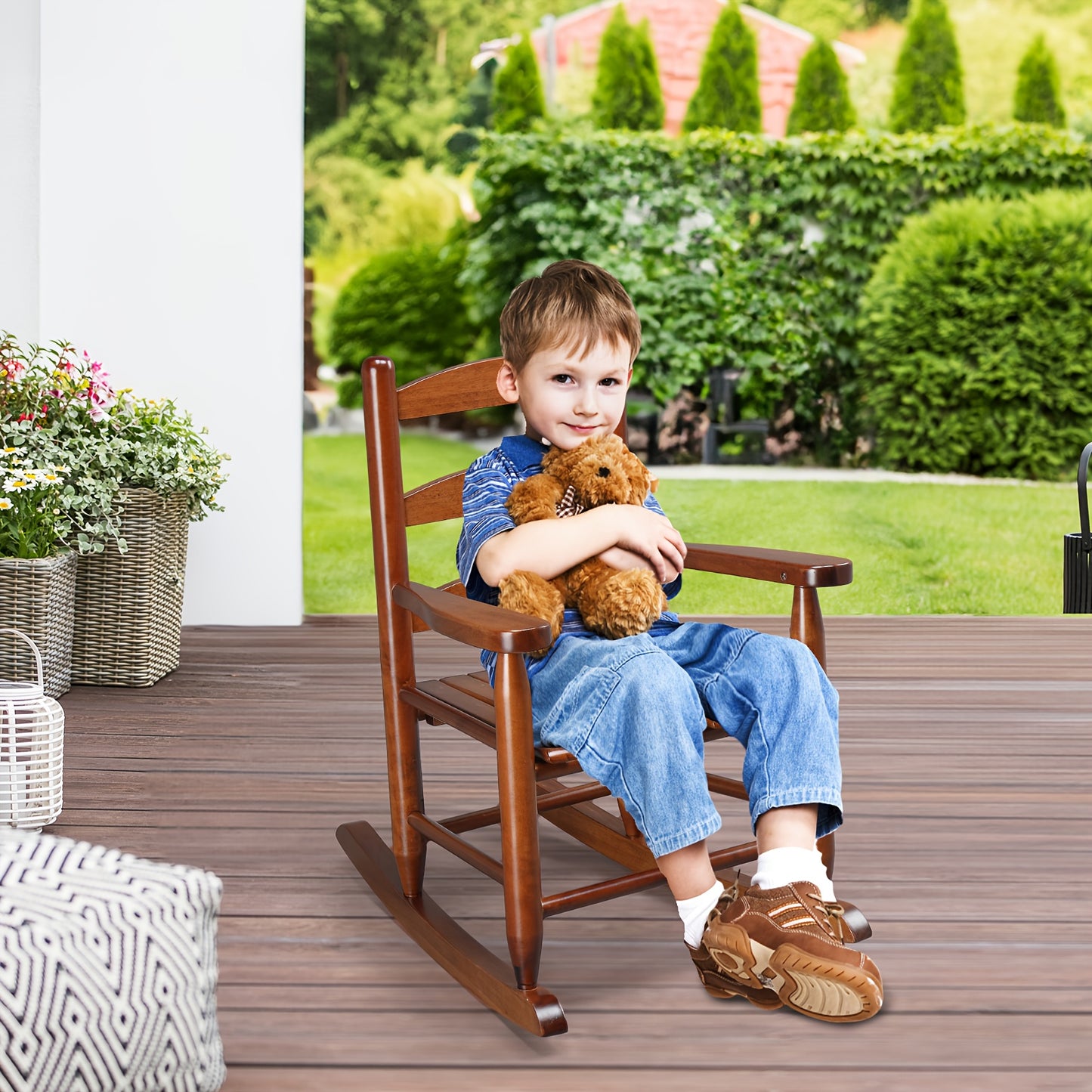 Kids Rocking Chair For 3 To 6 Years Solid Wood Teak Rocker