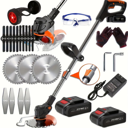 Portable Electric Lawn Mower Cordless 3 In 1 Handheld Trimmer Li Ion Battery