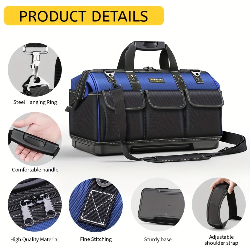 WINHUNT 15 17 19 Inch Heavy Duty Tool Bag Large Capacity 3 Layer Organizer