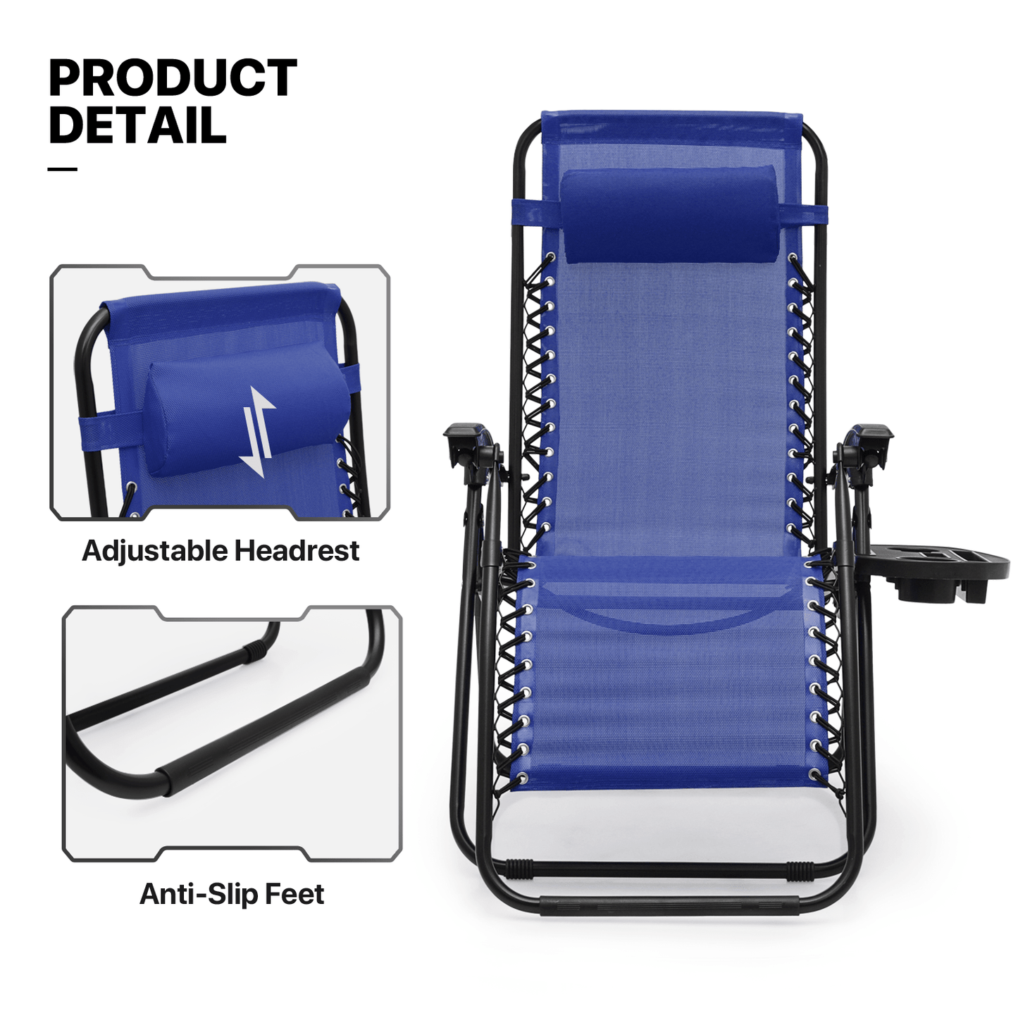 MoNiBloom Zero Gravity Chairs Set of 2 Outdoor Folding Patio Lounge Chairs
