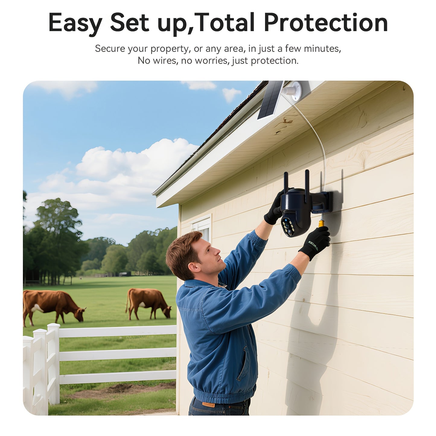 WESECUU 4G LTE Solar Security Camera No WiFi Needed 4MP Color Night Vision