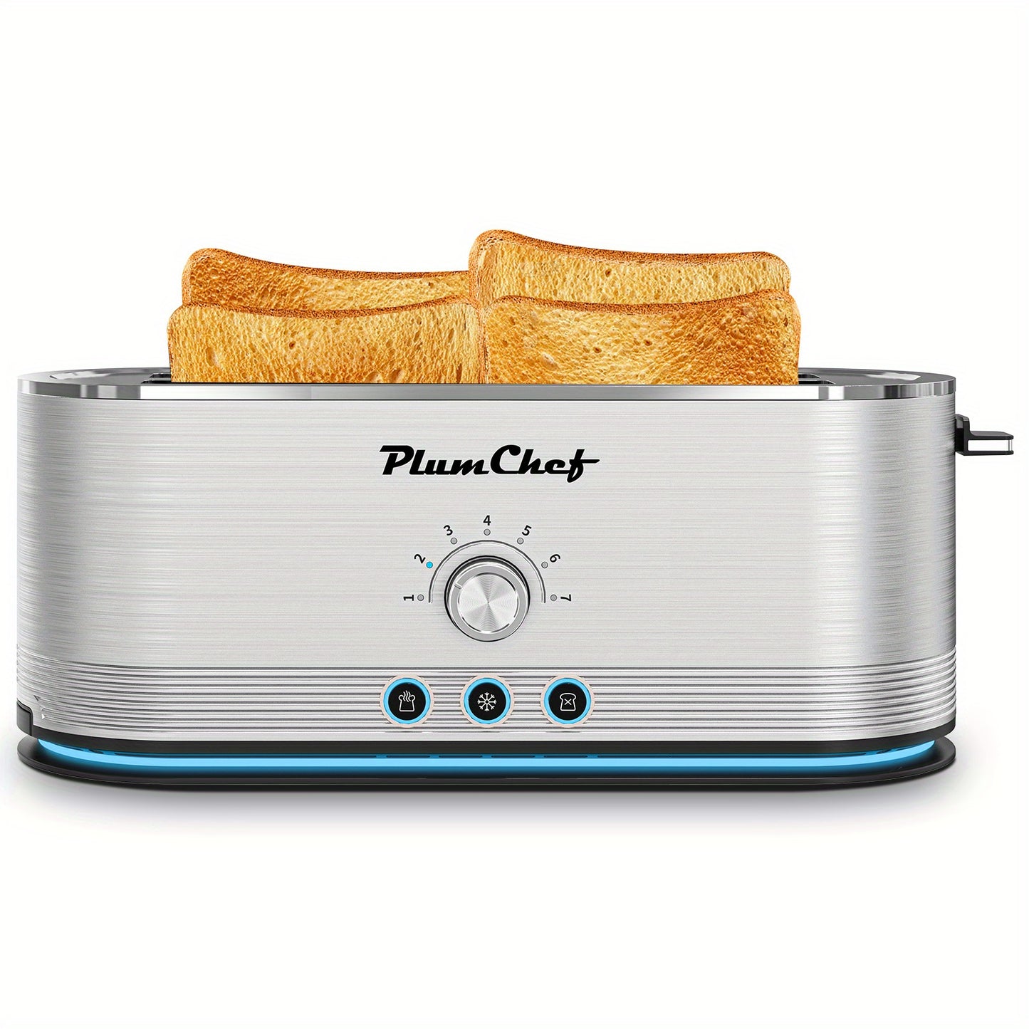 4 Slice Stainless Steel Toaster 7 Browning Levels Defrost