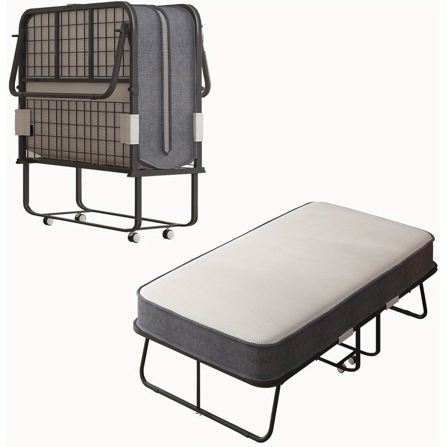 Foldable Bed With 5 Inch Foam Mattress Rollaway 75 By 31