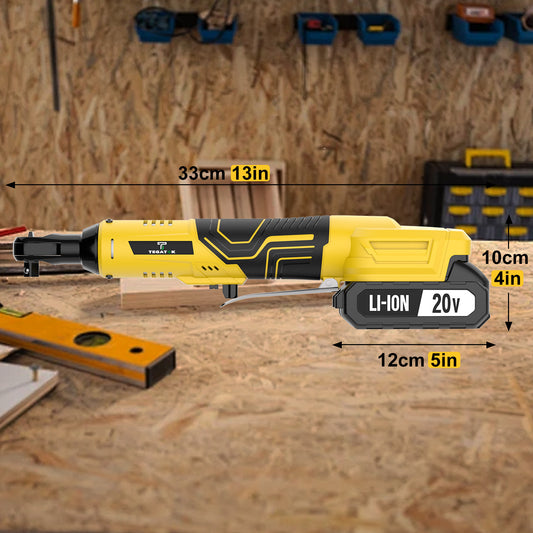 Rechargeable 12V 20V Cordless Ratchet Wrench Kit Variable Speed High Torque