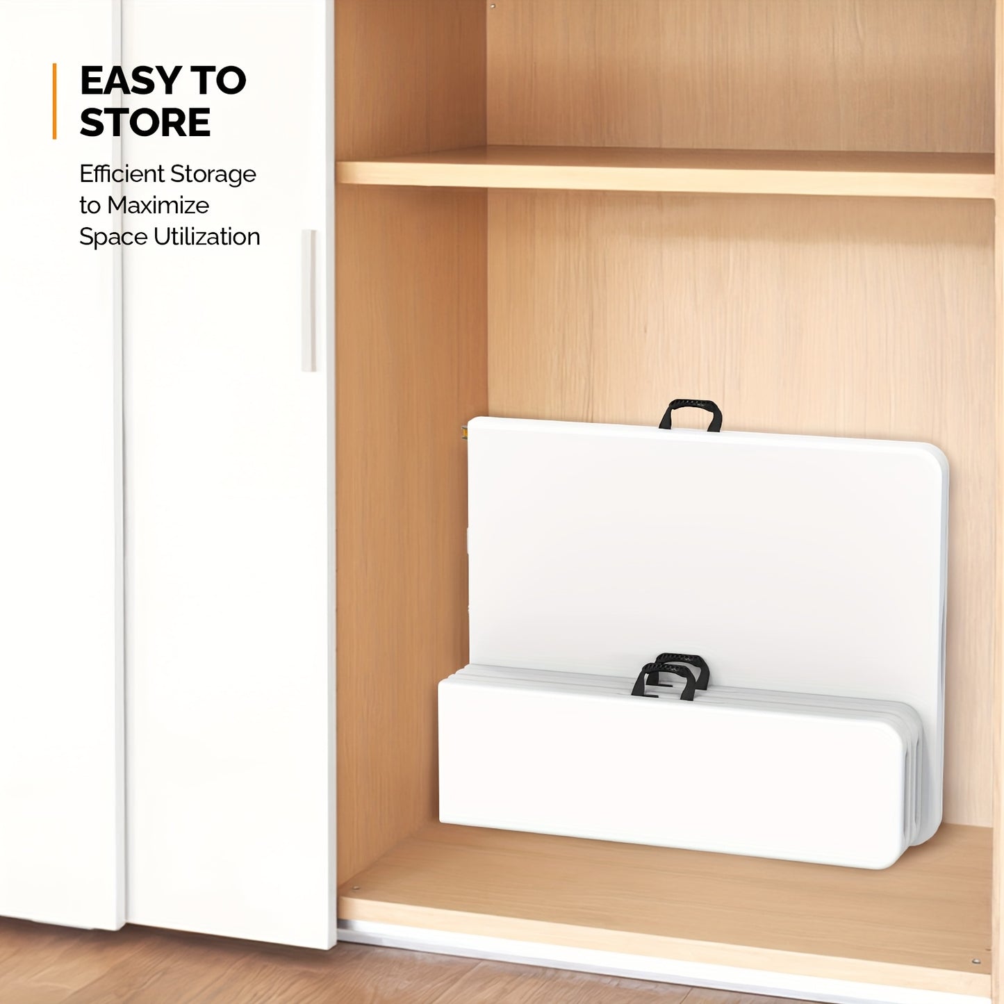 Autof 6 Ft Plastic Folding Table White With Pure Iron Frame Portable Outdoor