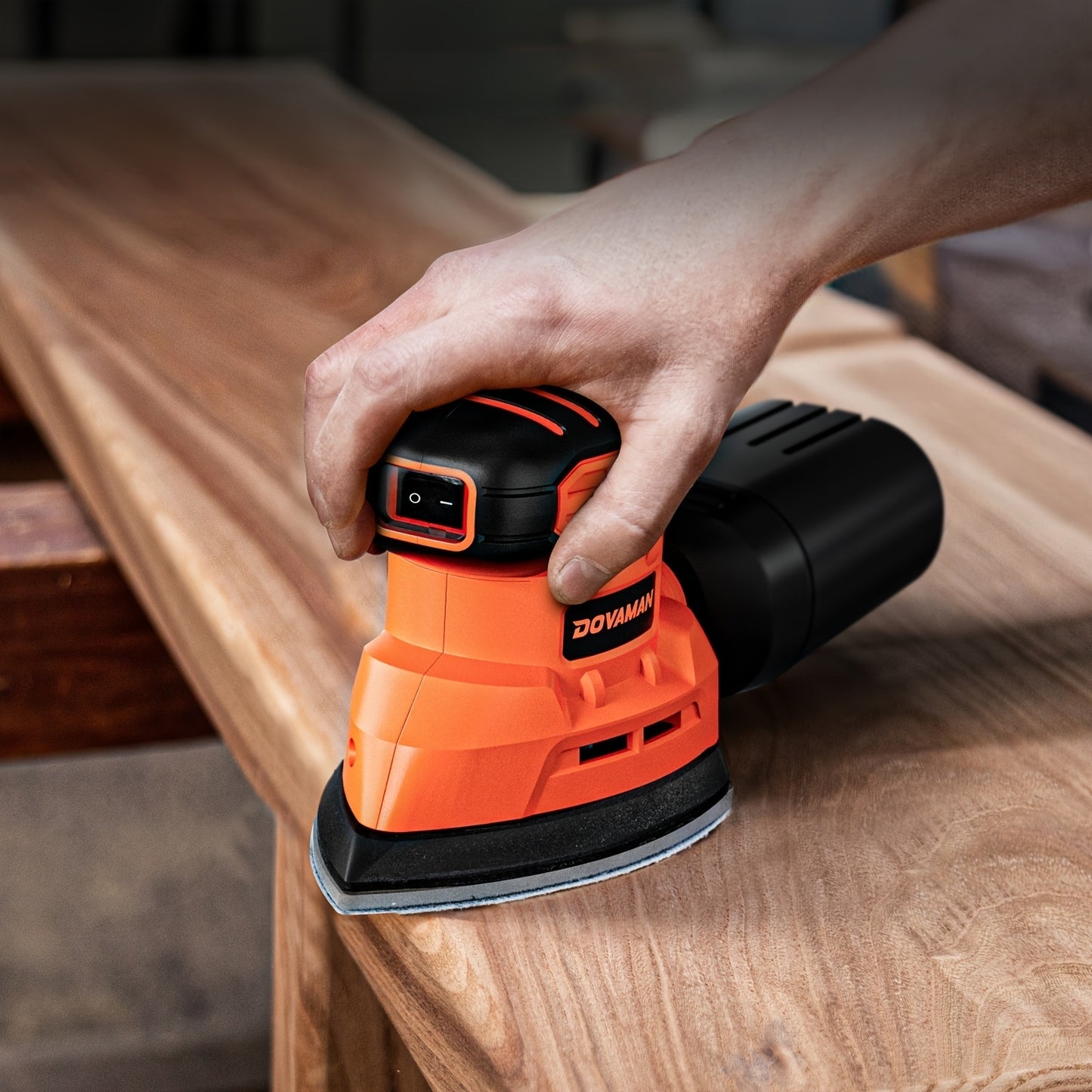 [12pcs, 130W DLS03A Sander] 130W 12000RPM DLS03A Hand Sander | Detail Sander Tool with 12pcs Sandpaper, Efficient Dust Collection System | for Wood and Steel Surfaces