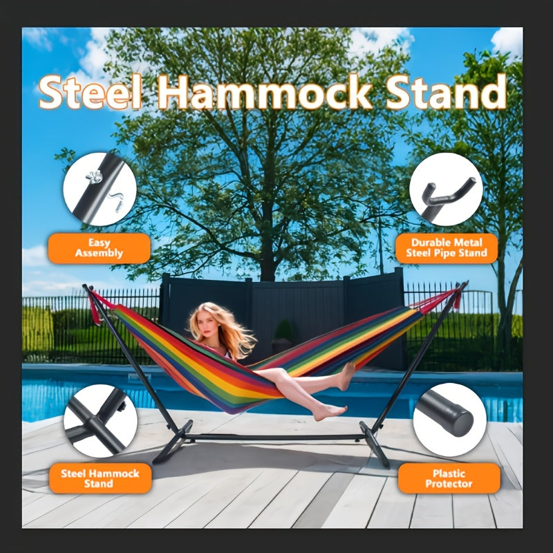 Heavy Duty Adjustable Portable Hammock Stand With 440 Pound Capacity Anti Slip