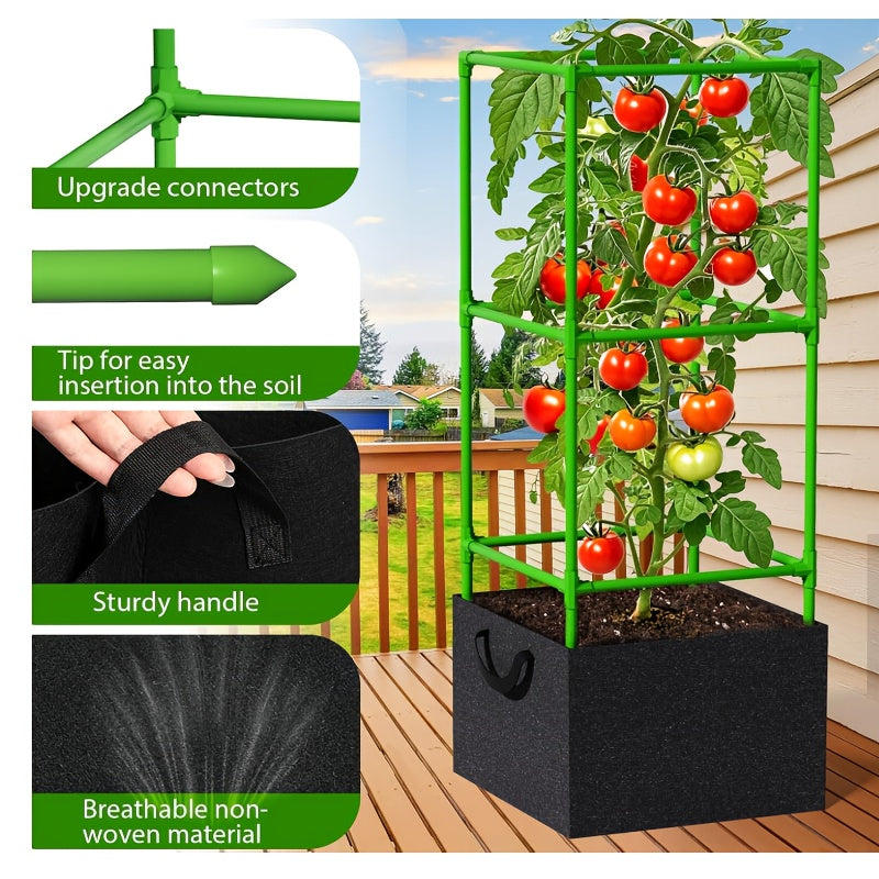 3Pc Heavy Duty Tomato Plant Support Rack Trellis System For Vertical Garden