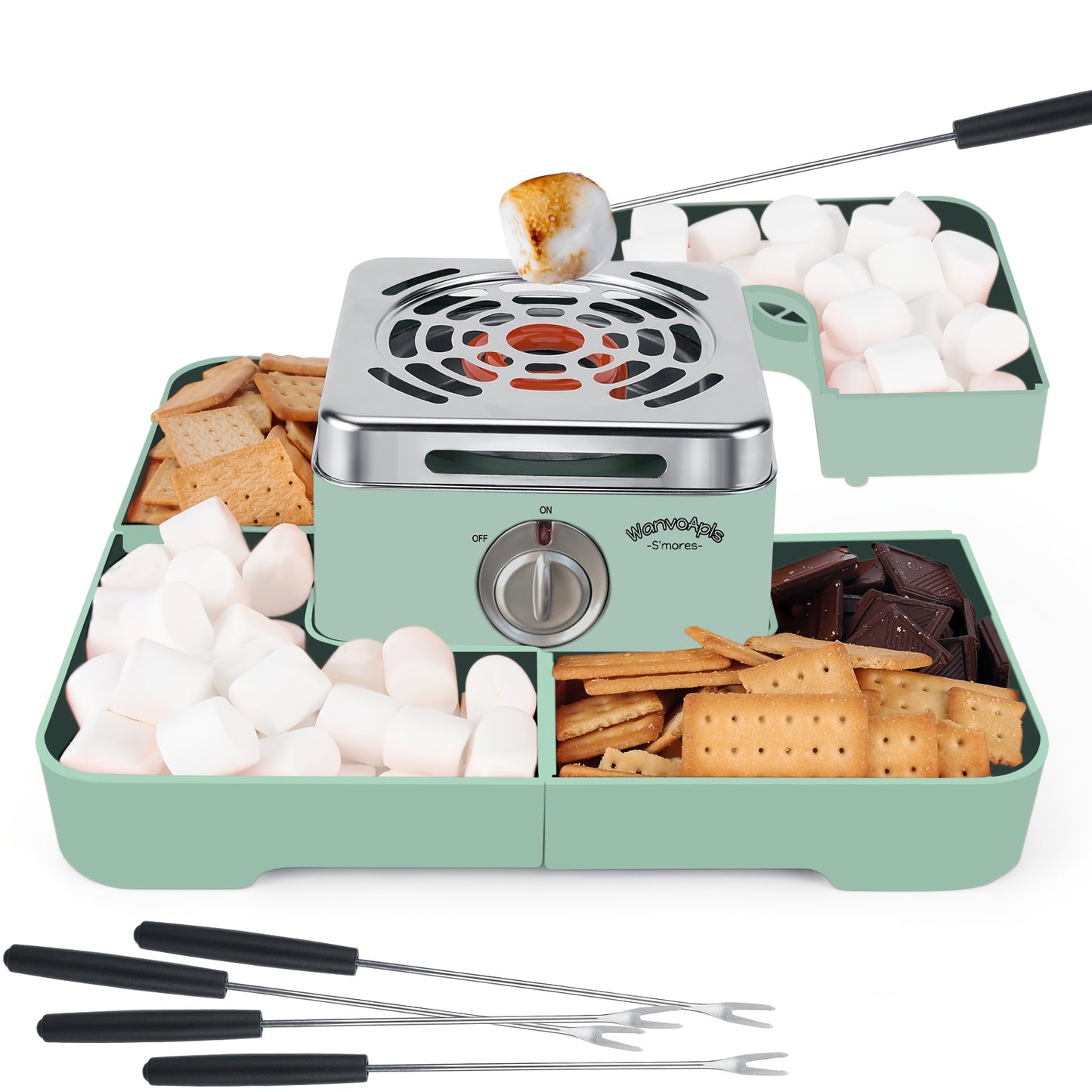 WANVOAPLS Electric Smores Maker Indoor Flameless Roaster