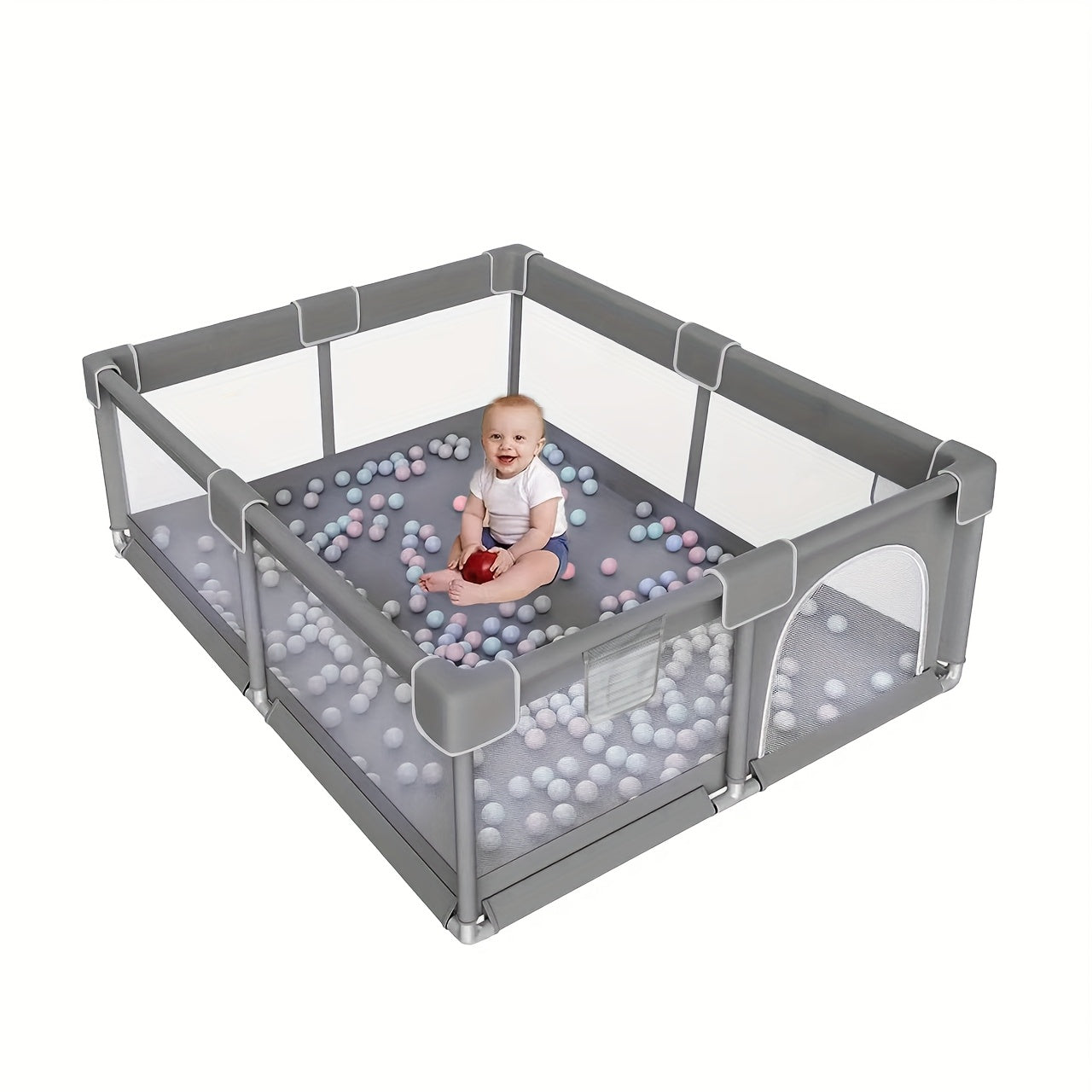 50X50 Inch Baby Playpen With Breathable Mesh Indoor Outdoor