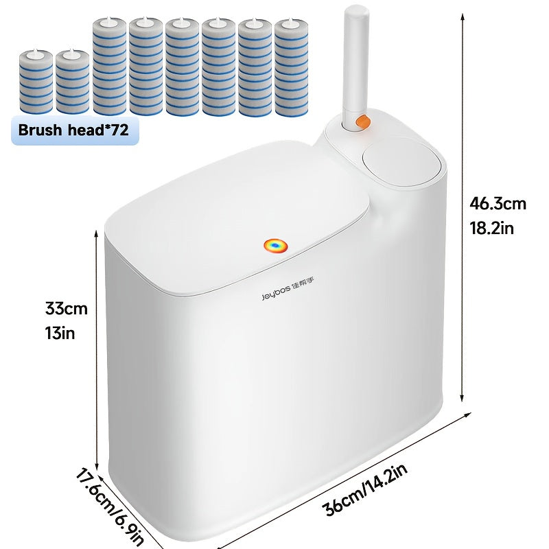 2 In 1 Trash Can With Toilet Brush Holder Bathroom Plastic Floor Mount JOYBOS