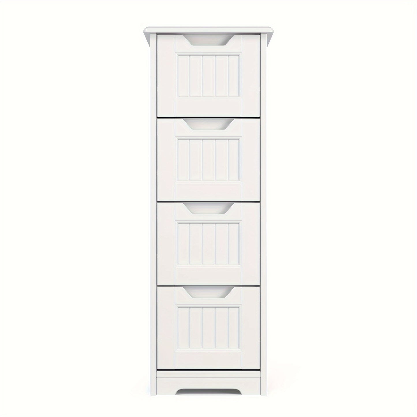 Small Freestanding Bathroom Storage Cabinet With 4 Drawers 33 Inch White