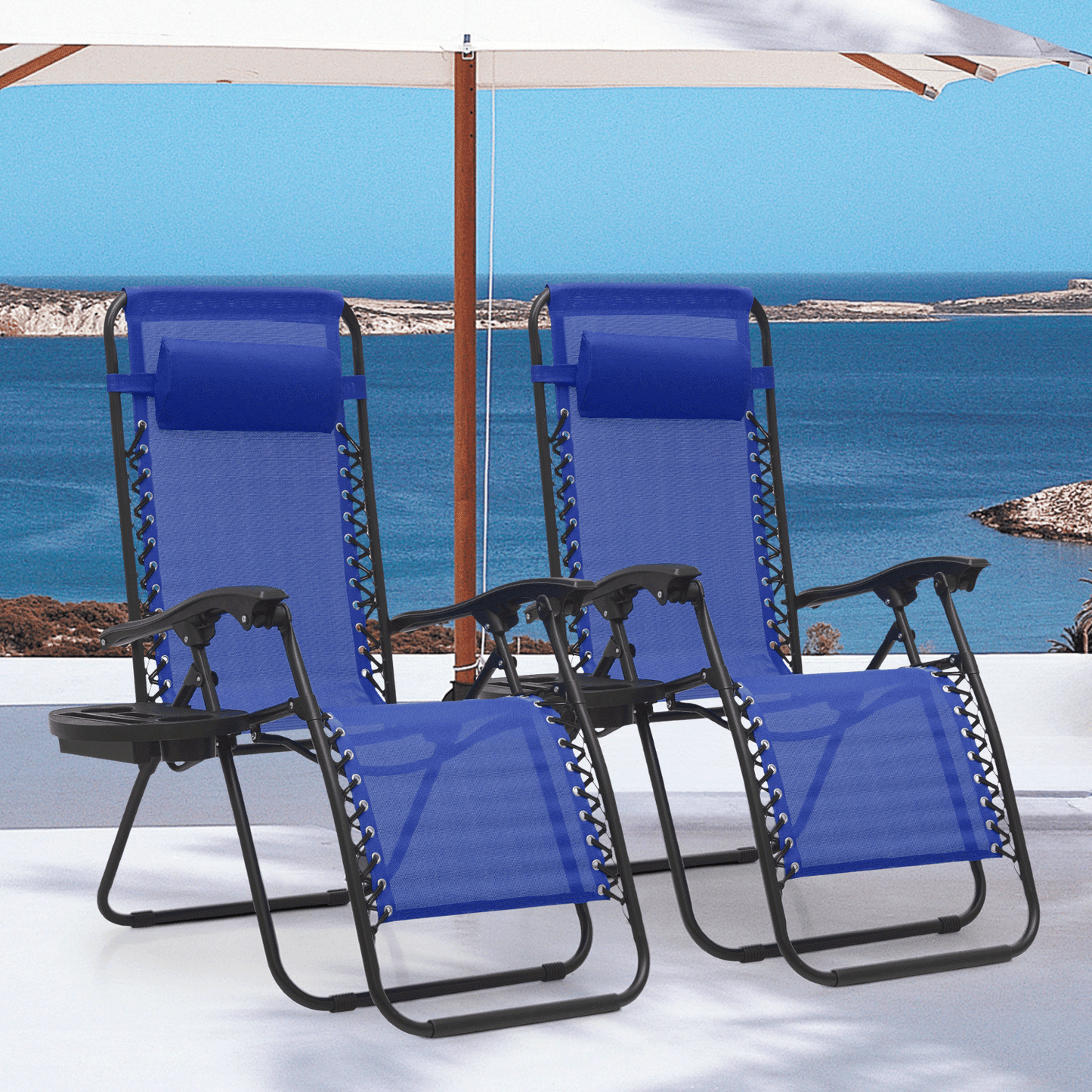 MoNiBloom Zero Gravity Chairs Set of 2 Outdoor Folding Patio Lounge Chairs