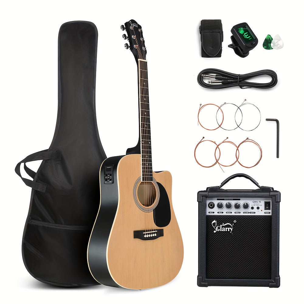Premium Folk Guitar Kit with 15W Amp and Onboard 4 Band EQ