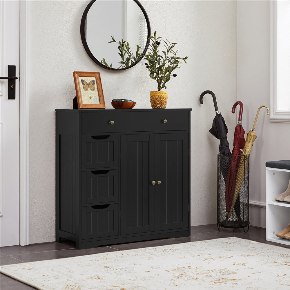 Costoffs Bathroom Storage Cabinet With 4 Drawers And 2 Doors Moisture Resistant